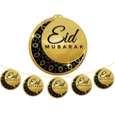 Hanging Display - 5pc LARGE Eid Mub Blk Cres